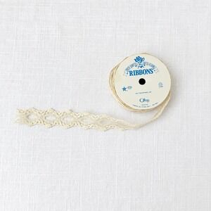 Offray Ivory Lace Ribbon 1.25 Inch Wide 10 Feet Eyelet Scalloped Edge Trim